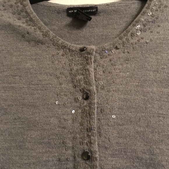 New York & Company Sweaters - 🌟 New York & Company, Gray Sequins Cardigan XL 🌟